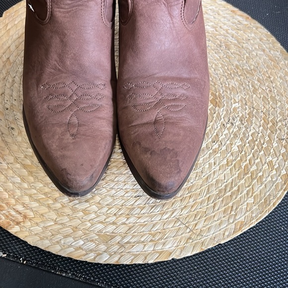 Laredo Nubtuck Leather Western Cowgirl Fringe Boots Size 8.5 - Picture 10 of 12